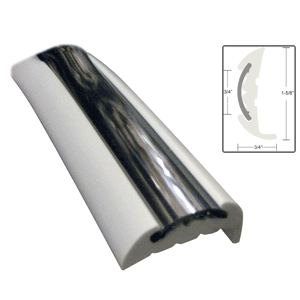 TACO Semi-Rigid Rub Rail Kit - White w/Flex Chrome Insert - 70'
