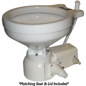 Raritan Sea Era Toilet - Marine Size - Freshwater Solenoid - Straight &amp; 90&deg; Discharge - Smart Toilet Control - 12v