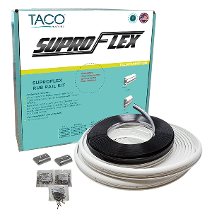 TACO SuproFlex Rub Rail Kit - White w/Flex Chrome Insert - 1.6"H x .78"W x 60&#39;L