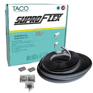 TACO SuproFlex Rub Rail Kit - Black w/Flex Chrome Insert - 2"H x 1.2"W x 60&#39;L