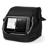 Garmin ECHOMAP UHD2 93sv in a portable carrying case, displaying sonar readings for ice fishing.