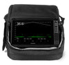 Garmin ECHOMAP UHD2 93sv display in carrying case, showing sonar readings for ice fishing.