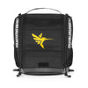 Humminbird ICE PTC portable fish bag for ice fishing with black exterior and yellow logo.