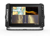 Lowrance Elite FS 10 fish finder display with sonar technology and detailed mapping features.