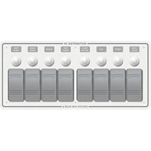 Blue Sea 8271 Water Resistant Panel - 8 Position - White - Horizontal Mount