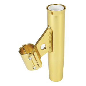Lee's Clamp-On Rod Holder - Gold Aluminum - Vertical Mount - Fits 1.660" O.D. Pipe