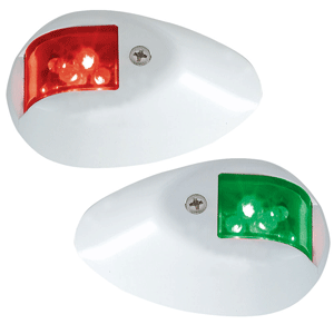 Perko LED Side Lights - Red/Green - 12V - White Epoxy Coated Housing