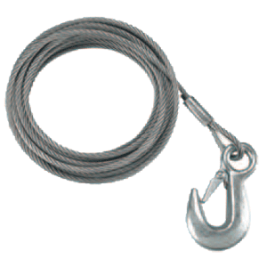 Fulton 7/32" x 50' Galvanized Winch Cable and Hook - 5,600 lbs. Breaking Strength