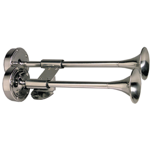Schmitt &amp; Ongaro Deluxe All-Stainless Shorty Dual Trumpet Horn - 12V