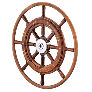 Edson 30" Teak Yacht Wheel w/Teak Rim &amp; Chrome Hub