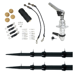 Tigress XD Top Mount System - 18&#39; Carbon Fiber Black/Black Ultimate Rigging Kit