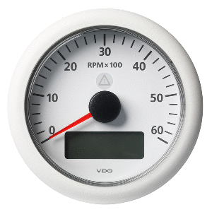 Veratron 3-3/8" (85MM) ViewLine Tachometer w/Multi-Function Display - 0 to 6000 RPM - White Dial &amp; Bezel