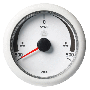 Veratron 3-3/8" (85MM) ViewLine Synchronizer -500/+500 RPM - 8 to 32V - White Dial &amp; Bezel