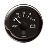 Veratron 2-1/16" (52mm) ViewLine Voltmeter - 8-16V - Black Dial &amp; Bezel