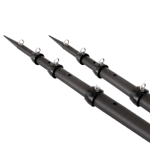 Tigress XD 3K Carbon Fiber Telescoping Outrigger Poles - 21&#39; - Matte Black/ Black - Pair