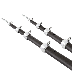 Tigress XD 3K Carbon Fiber Telescoping Outrigger Poles - 21&#39; - Matte Black/ Silver - Pair