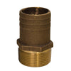 GROCO 1" NPT x 1-1/4" Bronze Full Flow Pipe to Hose Straight Fitting
